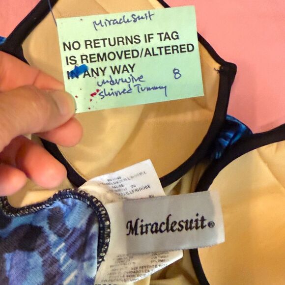 Miraclesuit Animal Kingdom 1pc Swimsuit Crossover Underwire Shirred Blue Teal - Picture 8 of 11